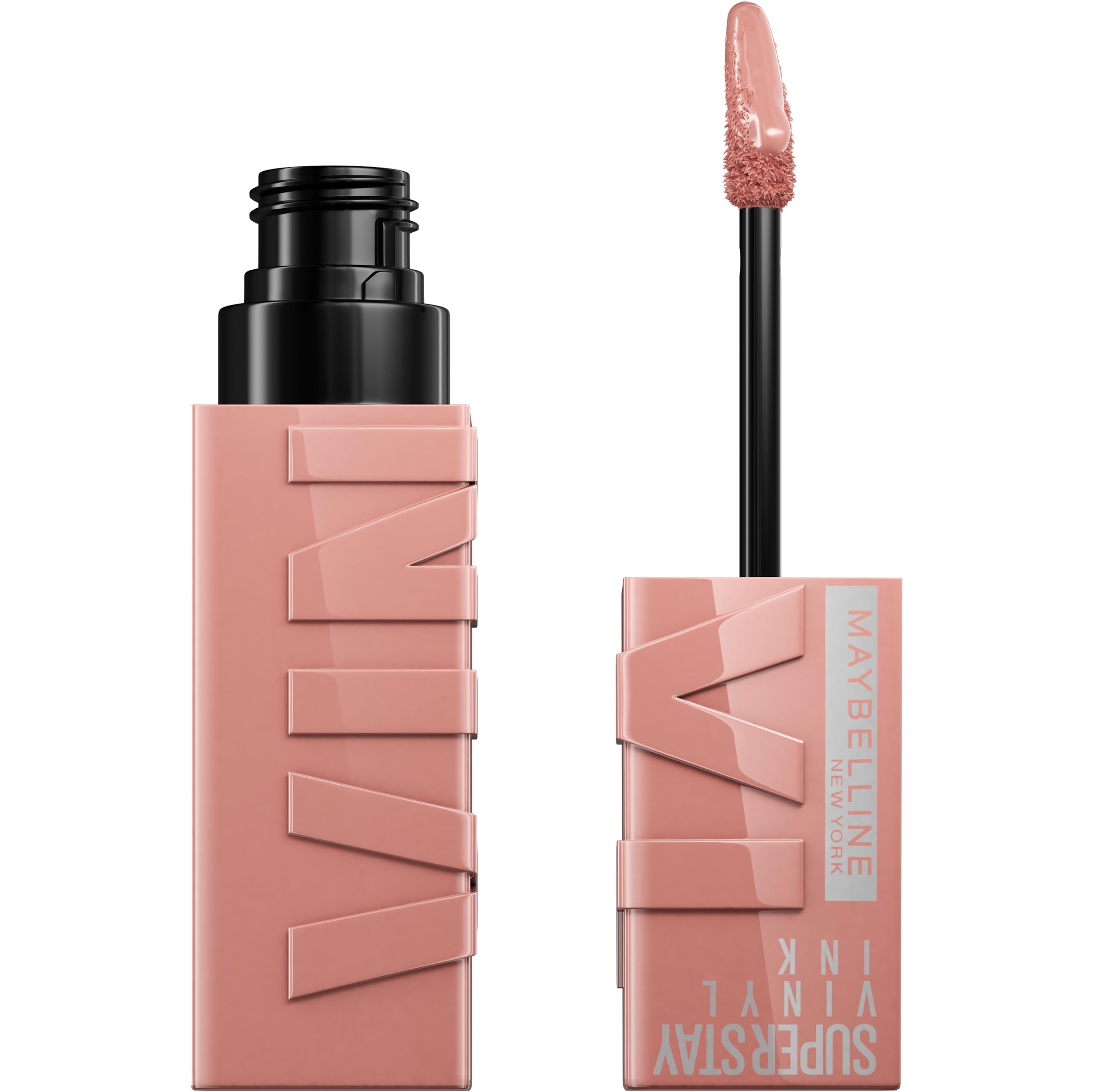 Maybelline Super Stay Vinyl Ink Longwear No-Budge Liquid Lipcolor Makeup, Highly Pigmented Color and Instant Shine, Cheeky, Rose Nude Lipstick, 0.14 fl oz, 1 Count